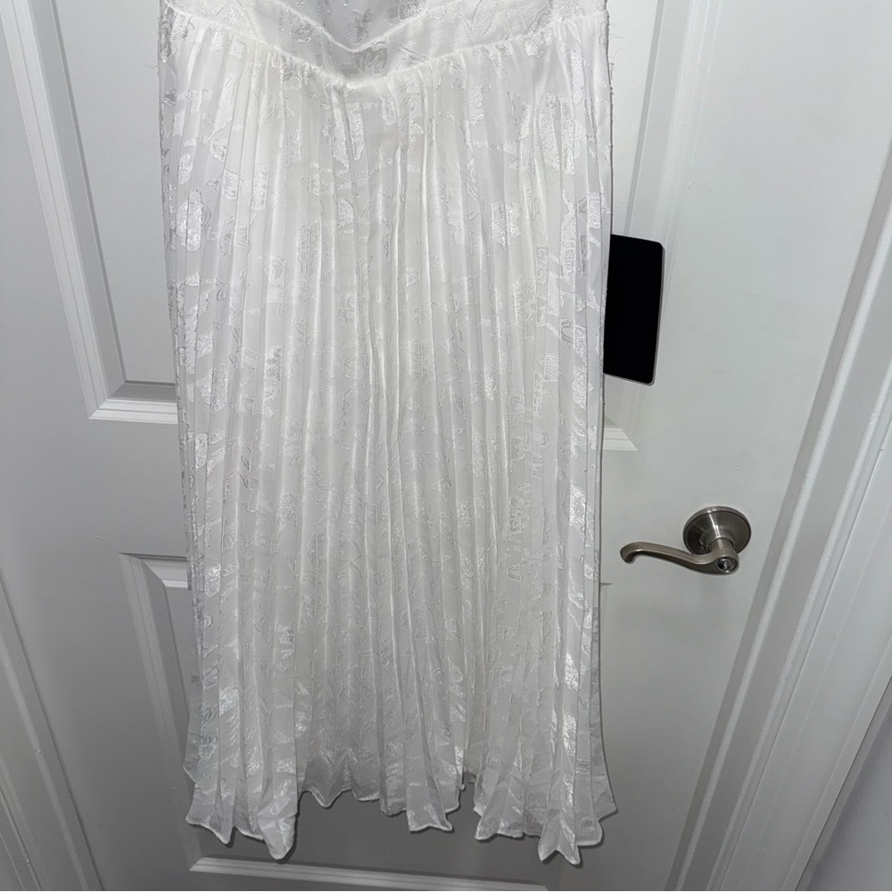 NWT Lulu’s Perfectly Stunning Ivory Jacquard Strapless Midi Dress - Picture 7 of 12